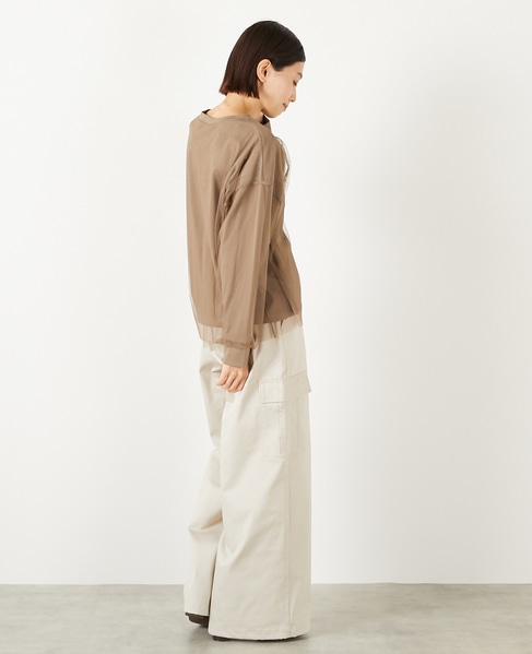 【コットン天竺×ソフトチュールカットプル】 詳細画像 モカ 6