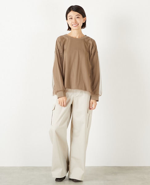 【コットン天竺×ソフトチュールカットプル】 詳細画像 モカ 9