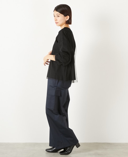 【コットン天竺×ソフトチュールカットプル】 詳細画像 ブラック 5