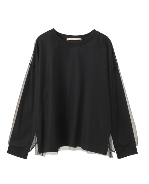 【コットン天竺×ソフトチュールカットプル】 詳細画像 ブラック 9