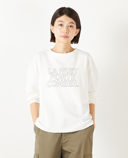 【ミニ裏毛ロゴPTロングスリーブTシャツ】 詳細画像 オフホワイト 1