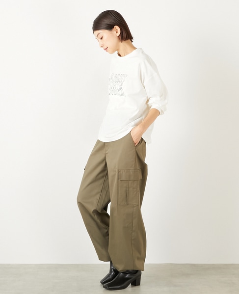 【ミニ裏毛ロゴPTロングスリーブTシャツ】 詳細画像 オフホワイト 3