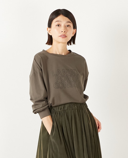 【ミニ裏毛ロゴPTロングスリーブTシャツ】 詳細画像 モカ 1