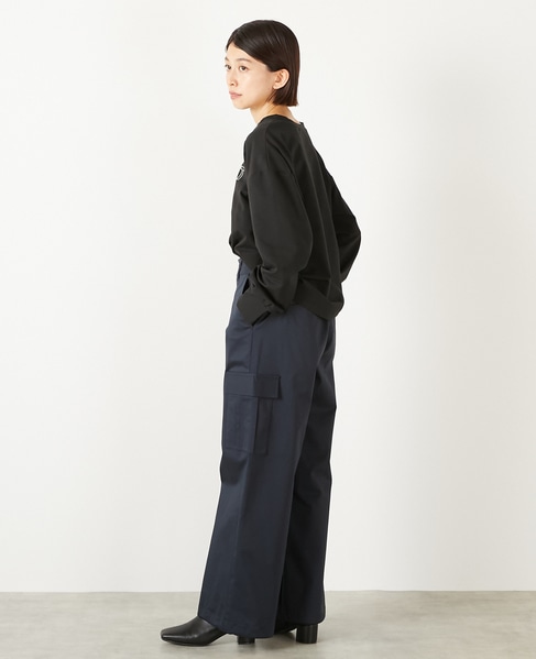 【ミニ裏毛ロゴPTロングスリーブTシャツ】 詳細画像 ブラック 4