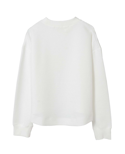 【ワッフルクロプドクルーネックカットプルオーバー】 詳細画像 オフホワイト 10