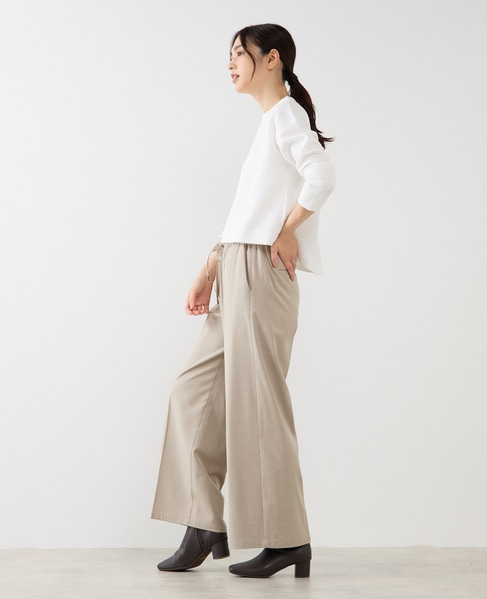 【ワッフルクロプドクルーネックカットプルオーバー】 詳細画像 オフホワイト 4