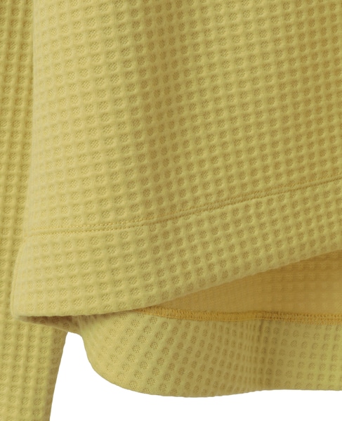 【ワッフルクロプドクルーネックカットプルオーバー】 詳細画像 イエロー 13