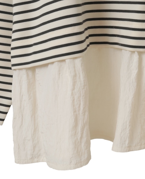 【異素材ドッキングプルオーバー】 詳細画像 ホワイト×ブラック 11