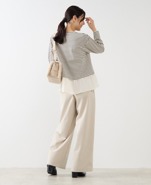 【異素材ドッキングプルオーバー】 詳細画像 ホワイト×ブラック 5