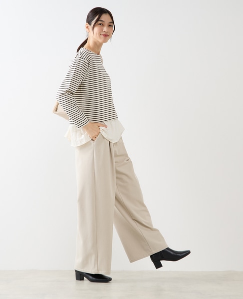 【異素材ドッキングプルオーバー】 詳細画像 ホワイト×ブラック 7