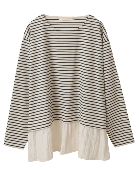 【異素材ドッキングプルオーバー】 詳細画像 ホワイト×ブラック 8