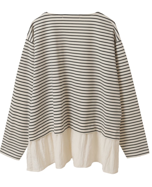 【異素材ドッキングプルオーバー】 詳細画像 ホワイト×ブラック 9