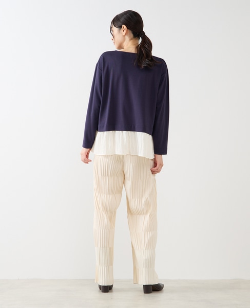 【異素材ドッキングプルオーバー】 詳細画像 ネイビー 5