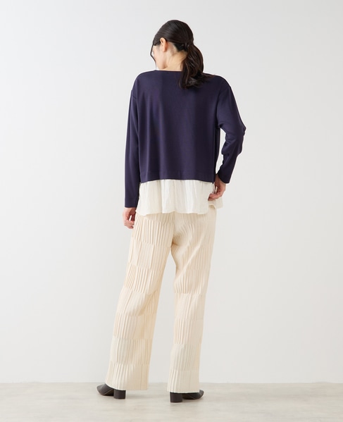 【異素材ドッキングプルオーバー】 詳細画像 ネイビー 6