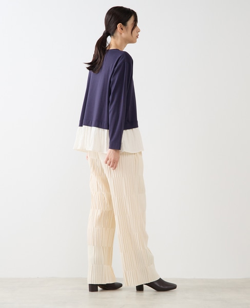 【異素材ドッキングプルオーバー】 詳細画像 ネイビー 7