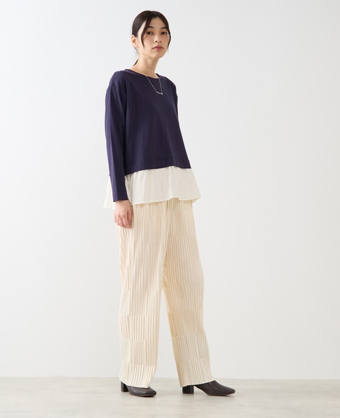 【異素材ドッキングプルオーバー】 詳細画像 ネイビー 8