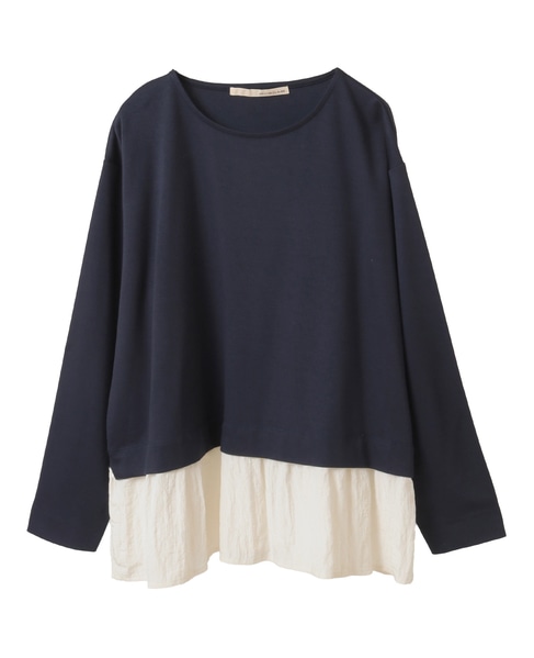 【異素材ドッキングプルオーバー】 詳細画像 ネイビー 9