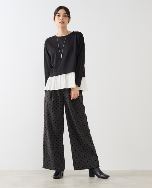 【異素材ドッキングプルオーバー】 詳細画像 ブラック 2