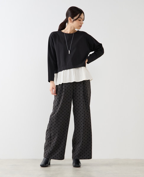 【異素材ドッキングプルオーバー】 詳細画像 ブラック 8