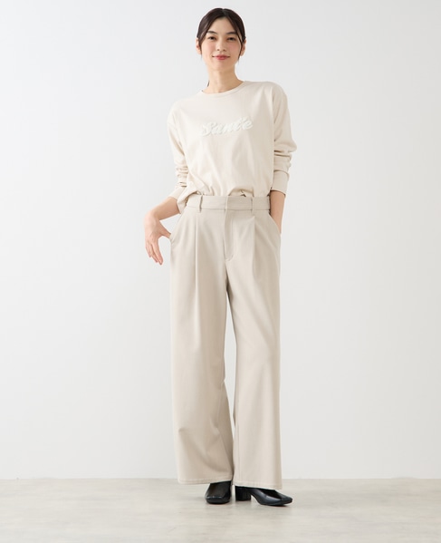 【サガラ刺しゅうロングTシャツ】 詳細画像 ライトベージュ 2