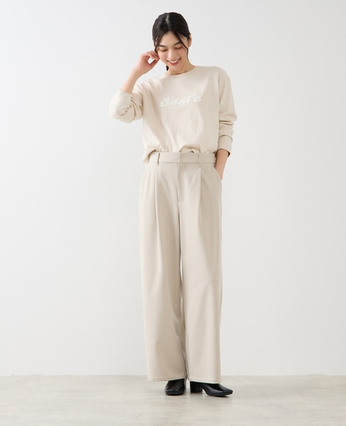 【サガラ刺しゅうロングTシャツ】 詳細画像 ライトベージュ 3