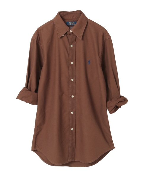 【POLO RALPH LAUREN/ポロラルフローレン】カスタムフィットガーメントダイボタンダウンシャツ 詳細画像 ブラウン 1