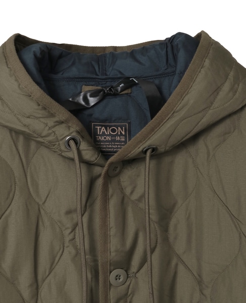 【TAION /タイオン】フード付ロングダウン 詳細画像 カーキ 3