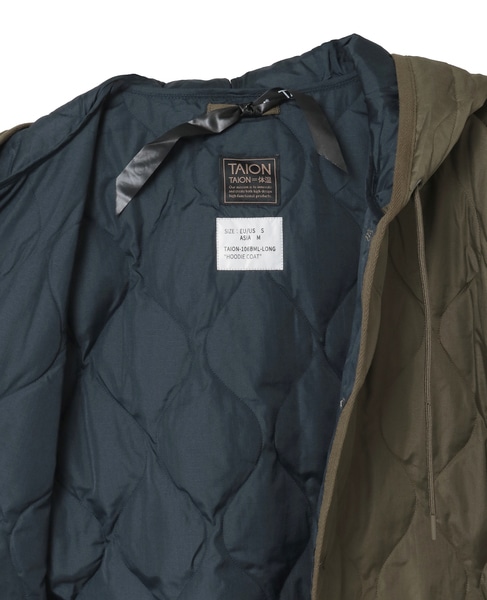 【TAION /タイオン】フード付ロングダウン 詳細画像 カーキ 7