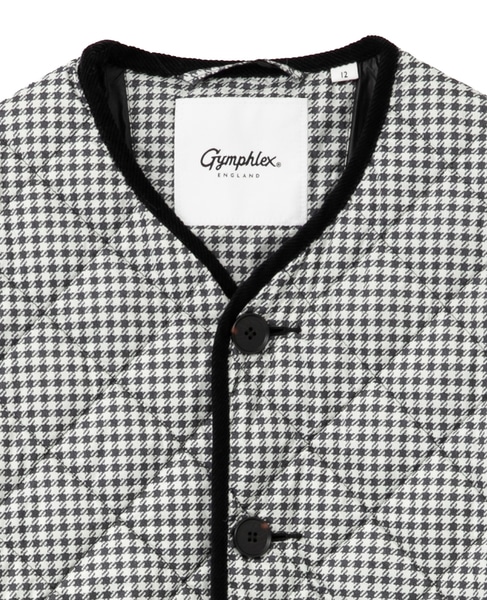 【Gymphlex/ジムフレックス】 QUILT DOWN COLLARLESS JACKET 詳細画像 チェック 3