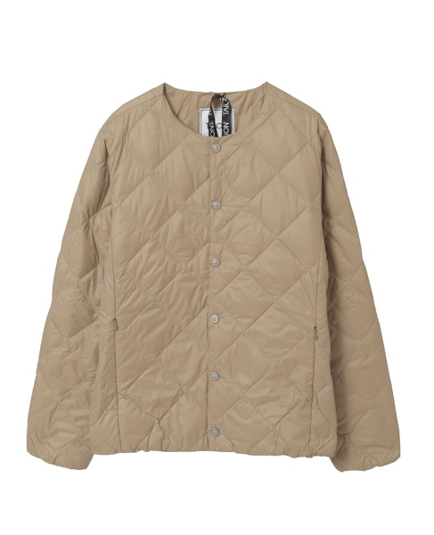 【TAION /タイオン】クルーネックダウンジャケット 詳細画像 ダークベージュ 1