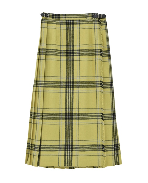 【O'NEIL OF DUBLIN/オニールオブダブリン】ウール ロングキルトスカート 詳細画像 イエロー 1