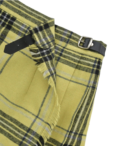 【O'NEIL OF DUBLIN/オニールオブダブリン】ウール ロングキルトスカート 詳細画像 イエロー 5