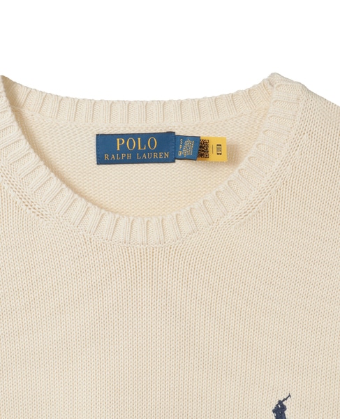 【POLO RALPH LAUREN/ポロラルフローレン】7GGコットンクルーネックセーター 詳細画像 クリーム 3