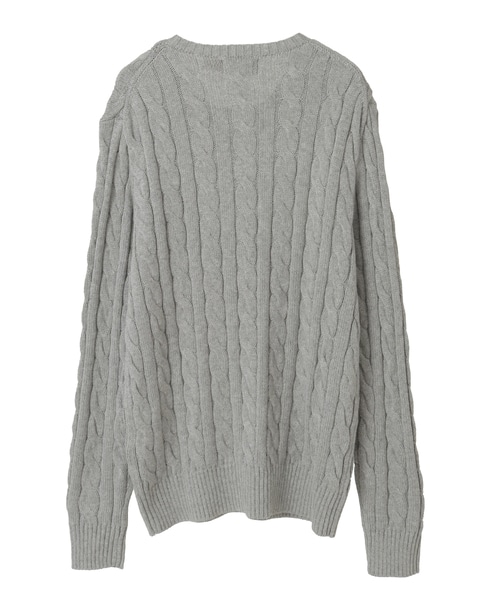 【POLO RALPH LAUREN/ポロラルフローレン】コットンケーブルクルーネックセーター 詳細画像 グレー 2