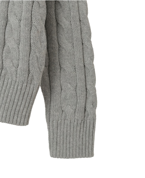 【POLO RALPH LAUREN/ポロラルフローレン】コットンケーブルクルーネックセーター 詳細画像 グレー 4