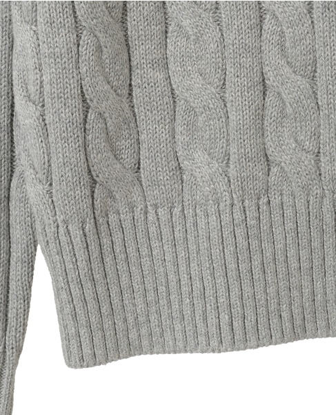 【POLO RALPH LAUREN/ポロラルフローレン】コットンケーブルクルーネックセーター 詳細画像 グレー 5
