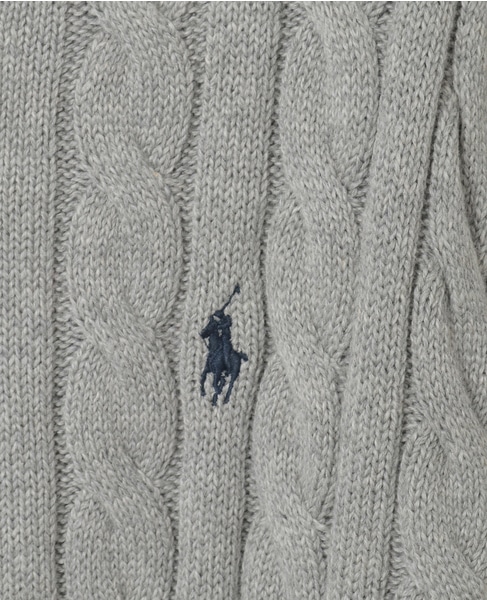 【POLO RALPH LAUREN/ポロラルフローレン】コットンケーブルクルーネックセーター 詳細画像 グレー 6