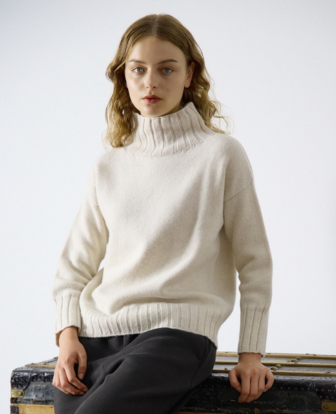《別注》【ISLAND TIDES/アイランド タイド】タートルネックニットプルオーバー 詳細画像 アイボリー 2