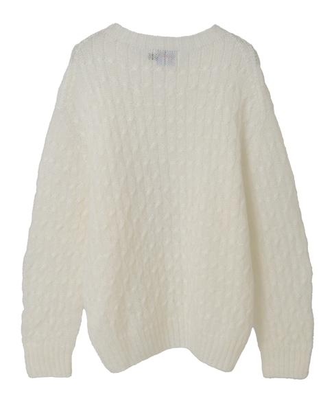 【ISLAND TIDES/アイランド タイド】ケーブル編みニットプルオーバー 詳細画像 オフホワイト 3