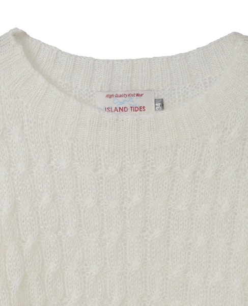 【ISLAND TIDES/アイランド タイド】ケーブル編みニットプルオーバー 詳細画像 オフホワイト 4