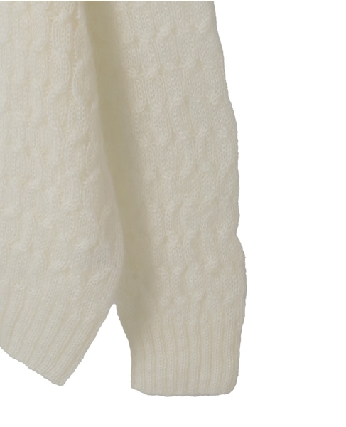 【ISLAND TIDES/アイランド タイド】ケーブル編みニットプルオーバー 詳細画像 オフホワイト 5