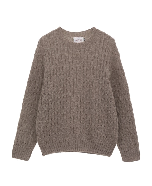 【ISLAND TIDES/アイランド タイド】ケーブル編みニットプルオーバー 詳細画像 ブラウン系その他 1