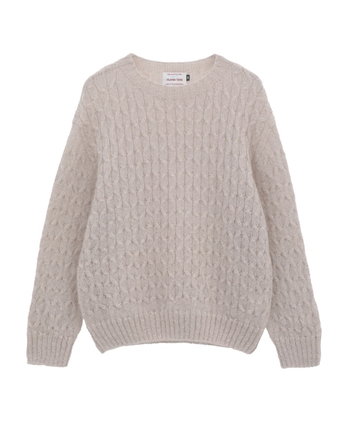 【ISLAND TIDES/アイランド タイド】ケーブル編みニットプルオーバー 詳細画像 グレイッシュベージュ 1