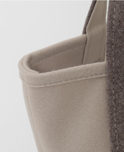 【ORCIVAL/オーシバル】HEAVY MELTON TOTE BAG SMALL 詳細画像 ベージュ 4
