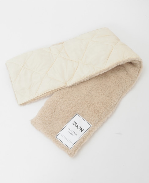 【TAION /タイオン】リバーシブルダウンマフラー 詳細画像 オフホワイト 6