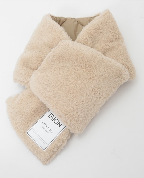 【TAION /タイオン】リバーシブルダウンマフラー 詳細画像 オフホワイト 8