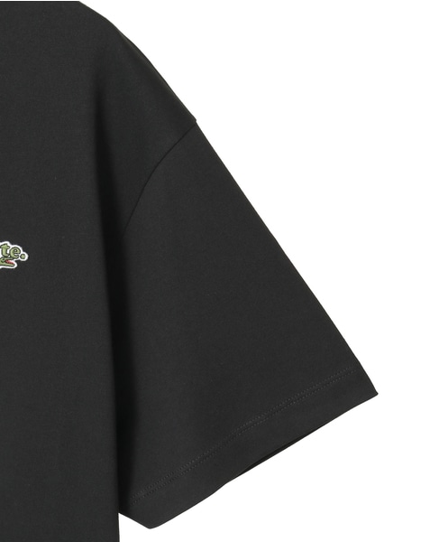 【LACOSTE/ラコステ】ネーム＆ワニロゴパッチオーバーサイズTシャツ 詳細画像 ブラック 4