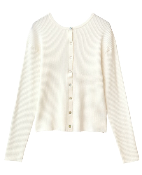 【ワイドリブラウンドネック2WAYカーディガン】 詳細画像 オフホワイト 10