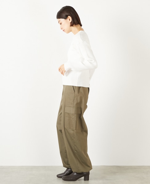 【ワイドリブラウンドネック2WAYカーディガン】 詳細画像 オフホワイト 4