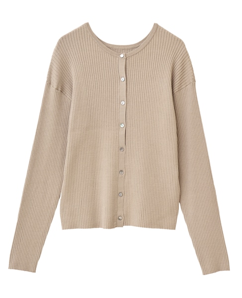 【ワイドリブラウンドネック2WAYカーディガン】 詳細画像 ベージュ 10